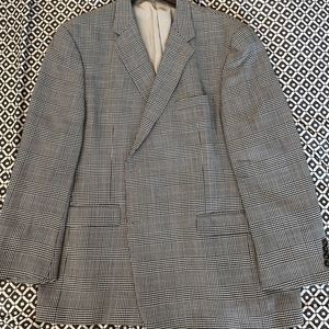 Single Breasted Houndstooth Patterned Suit Jacket